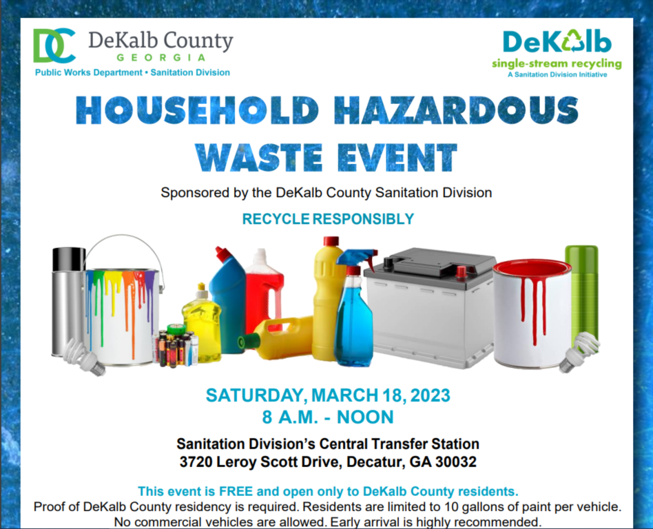Dekalb Announces Spring 2023 Hazardous Waste Event